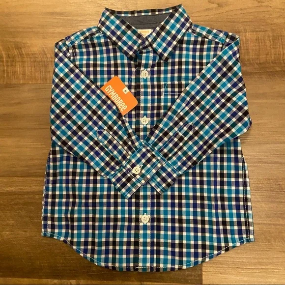 NWT Baby boys long sleeve plaid button up - Picture 2 of 10